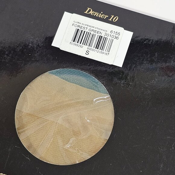 Honey Birdette Gloria Forest Green Sheer Suspender Stockings Hosiery Size S - Picture 4 of 4